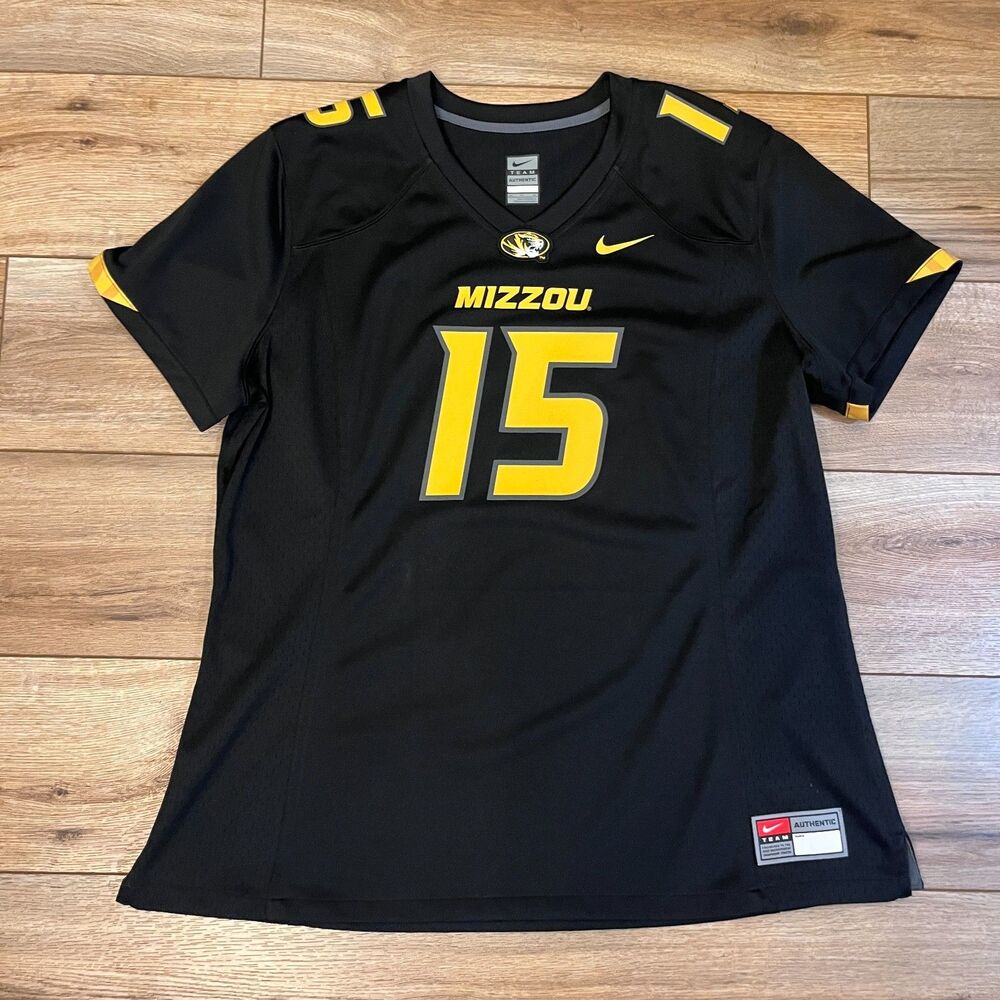 Nike Missouri Mizzou Tigers #15 Black Football Jersey Women’s Size 2XL Authentic
